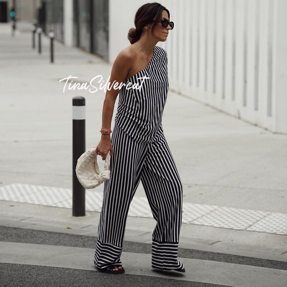 BLOGGER'S FAVE! Zara 2 Piece Striped Pants And Shirt Set NWT - Picture 8 of 16